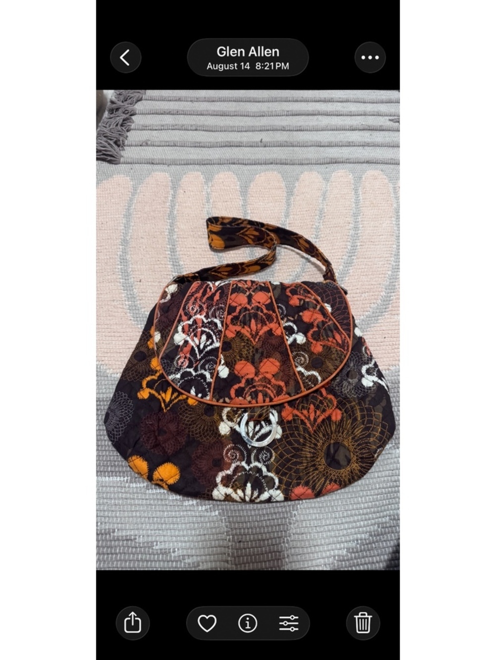 Giftcraft Autumn Splendor shoulder Floral Bag